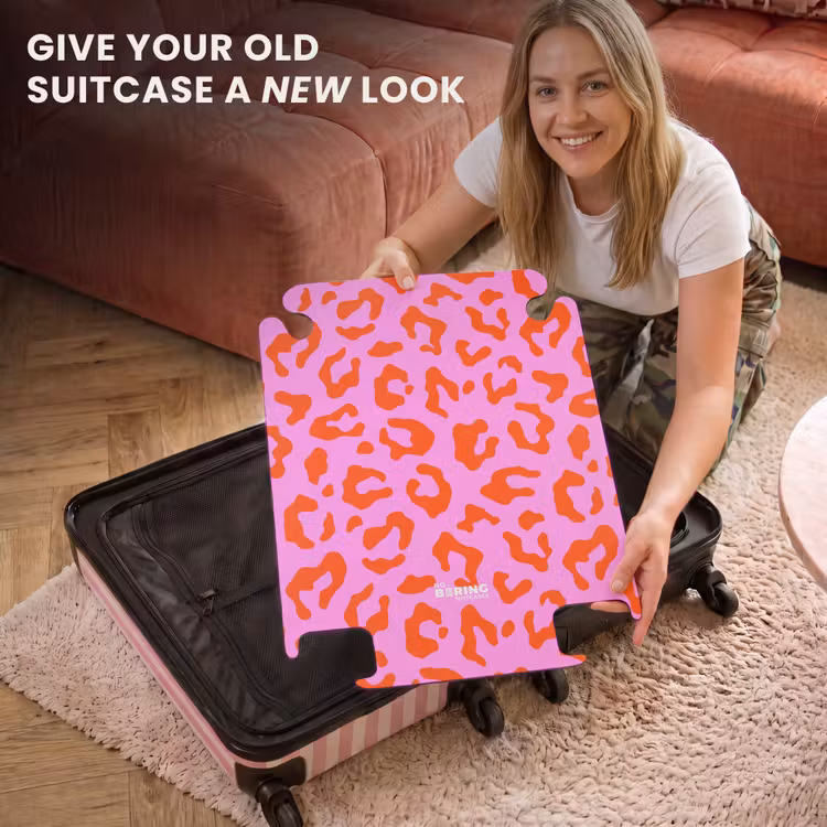 CaseSwap™ - Panther print in red on pink background — 3