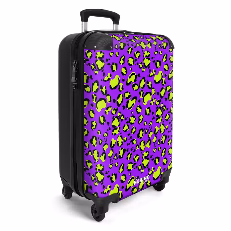 CaseSwap™ - Panther print in lime green on purple background — 2