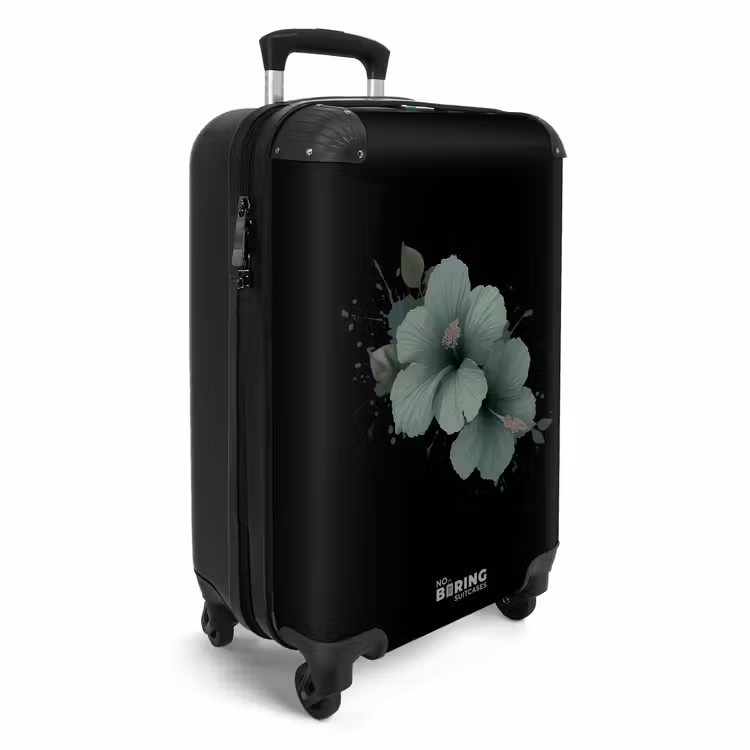 CaseSwap™ - Black background with green hibiscus flower — 2