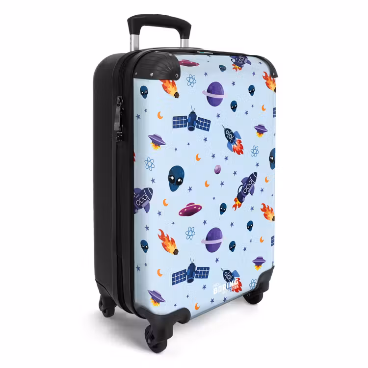 CaseSwap™ - Space and alien pattern on light blue — 2