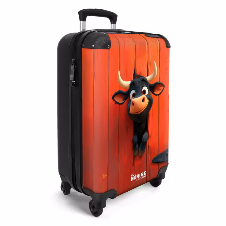 CaseSwap™ - Black bull pokes head through red barn door — 2