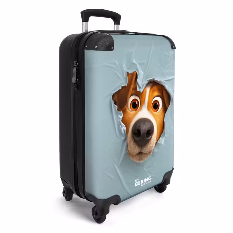 CaseSwap™ - Brown dog through torn blue plastic — 2