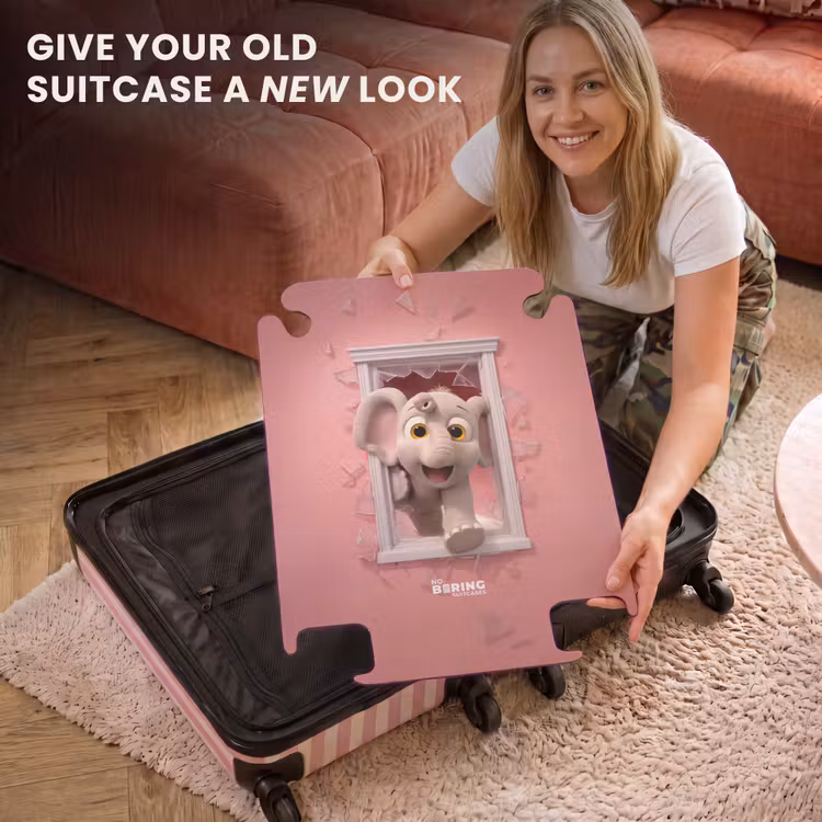 CaseSwap™ - Elephant breaks through pink glass window — 3