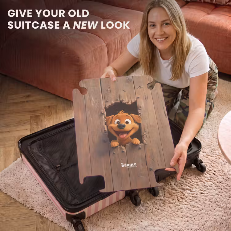 CaseSwap™ - Happy dog looks through broken wooden fence — 3