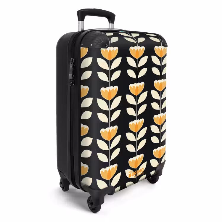 CaseSwap™ - Retro - Flower - Black - Ochre yellow — 2