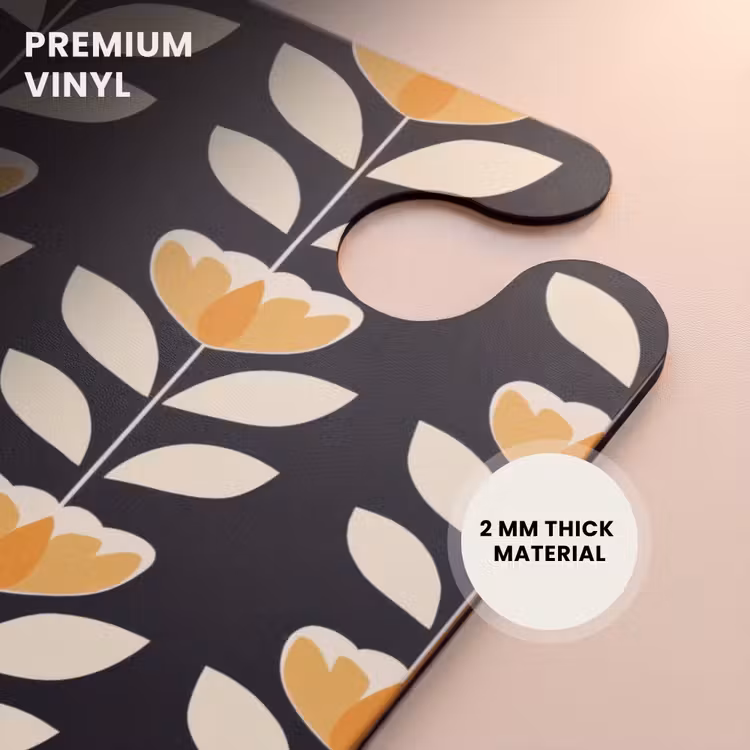 CaseSwap™ - Retro - Flower - Black - Ochre yellow — 6