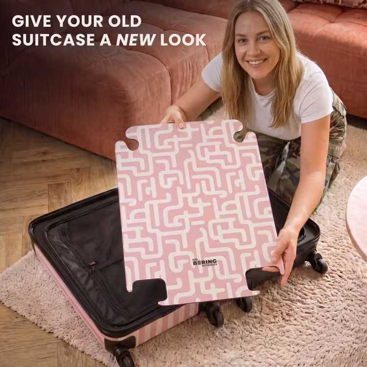 CaseSwap™ - Maze pattern - Pink - White - Abstract — 3